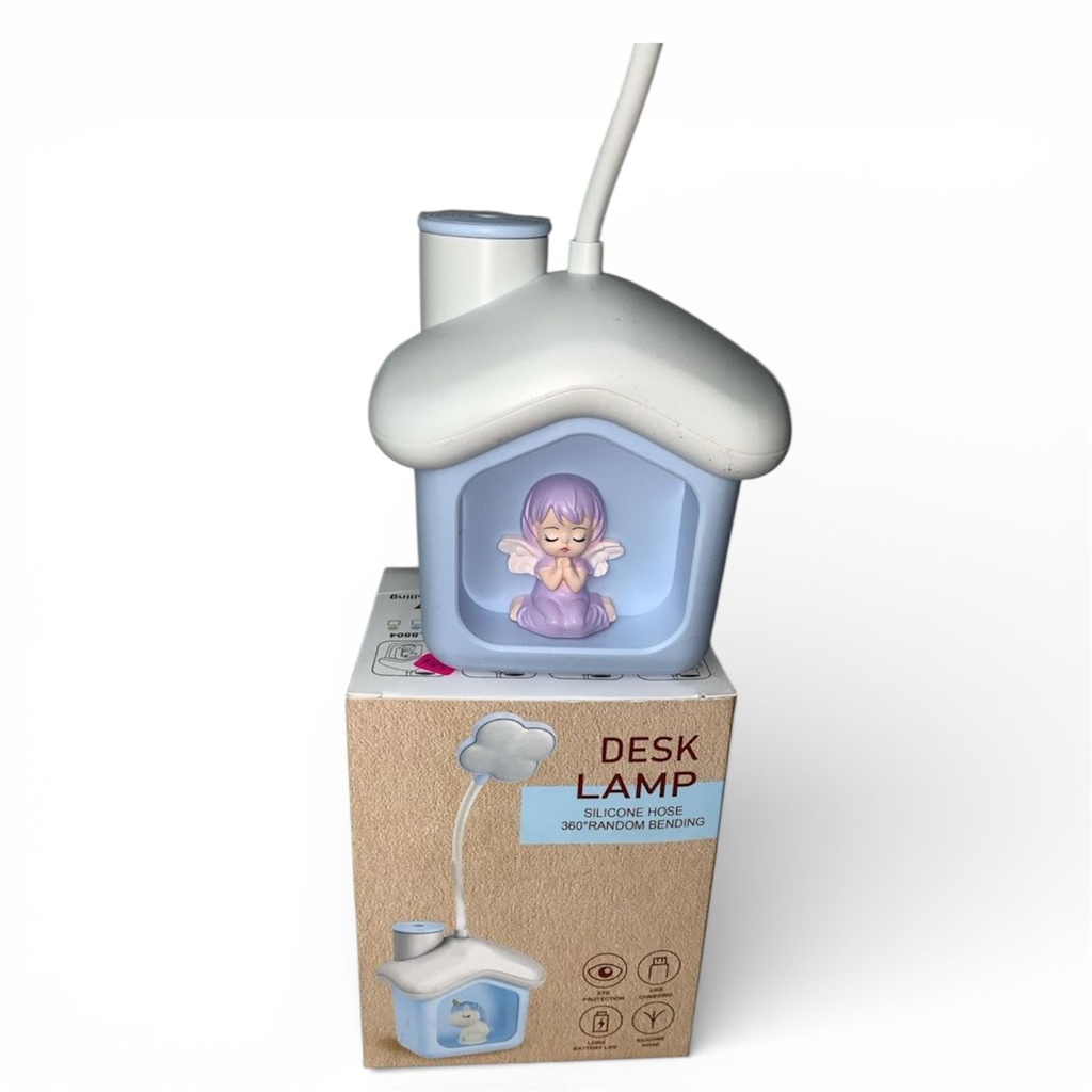 Lámpara Led De Escritorio Con Manguera Flexible De Silicona Azul