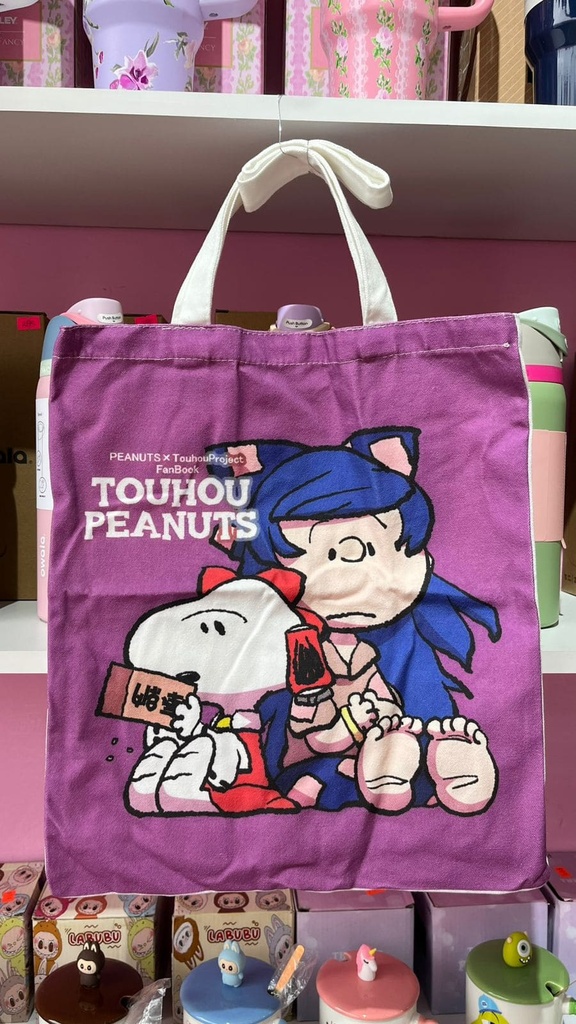 Bolsa Snoopy colores, manta, Tote, Lila, morada.