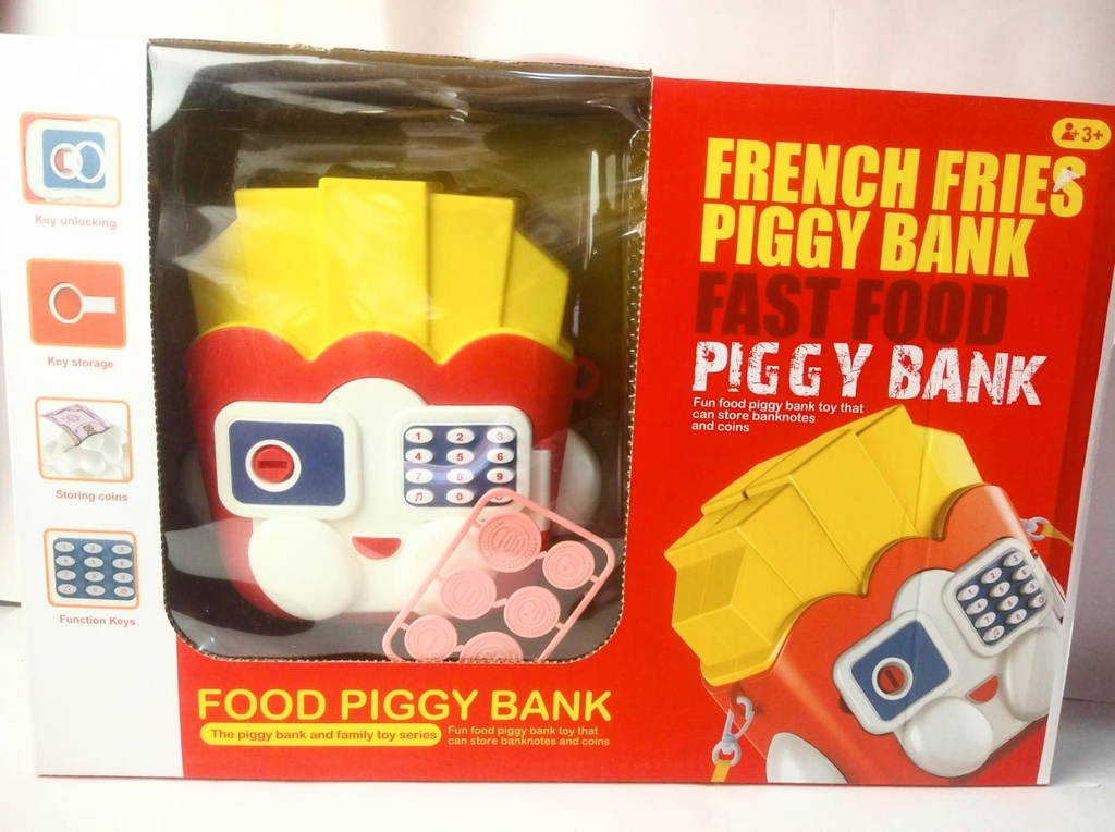  Alcancía Con Forma De Papas Fritas, Cuenta Con Cinta Para Colgar.