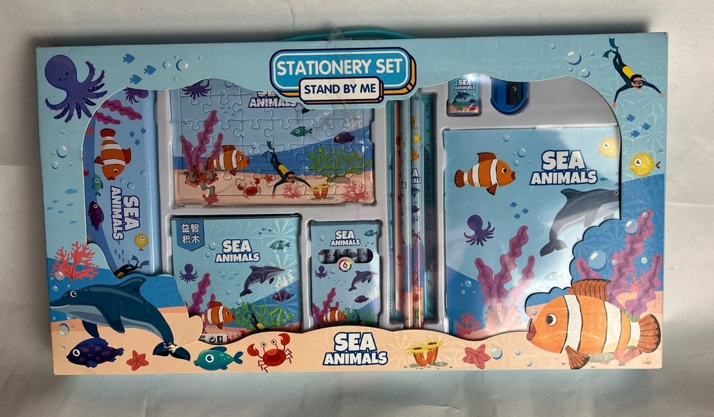 Juego De Papelería De Dibujos Animados, SEA ANIMALS.
