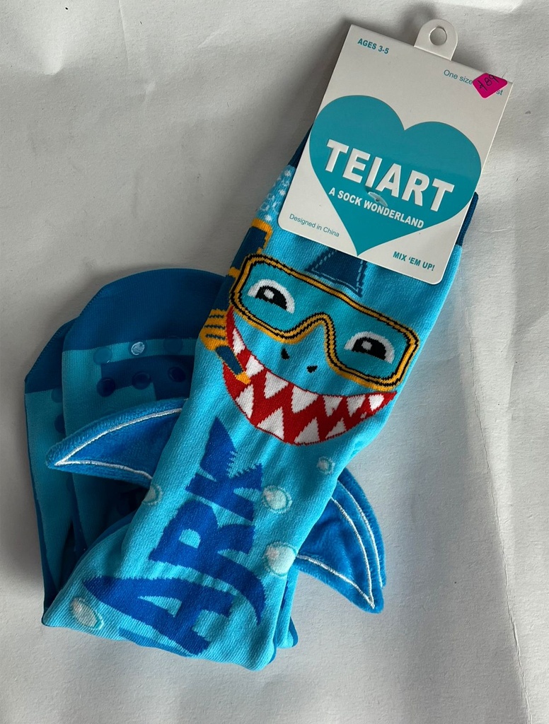 Calcetas Locas Caricaturas Personaje Tiburón Estampado 