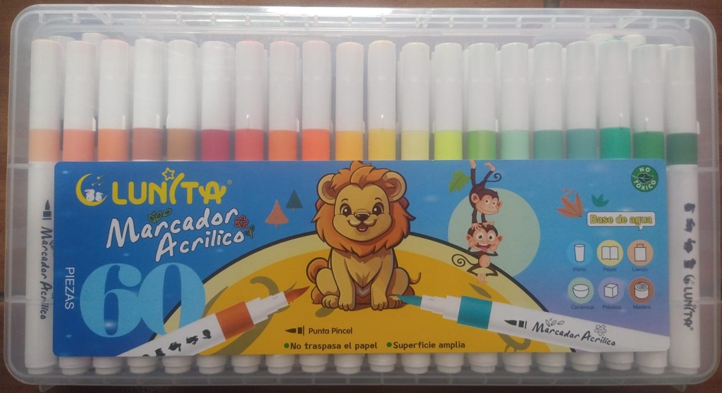 Marcador Acrilico LUNITA  60 Pzs 