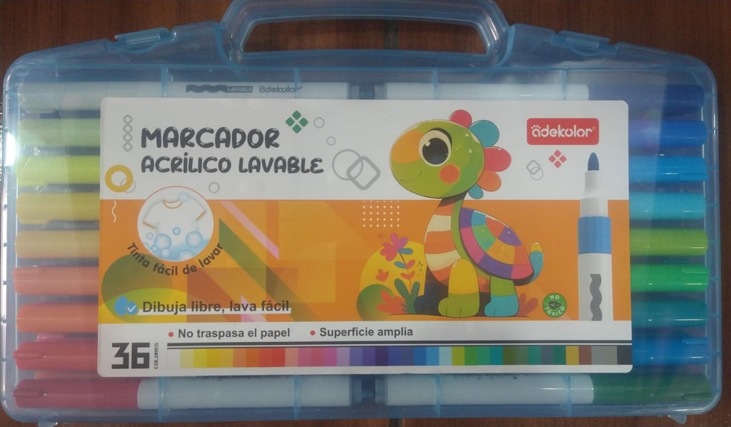 Marcador Acrilico Lavable 36 pza ADEKOLOR 