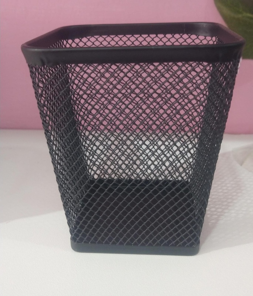 Soporte para bolígrafos,  cuadrado, negro, 10 x 8 cm