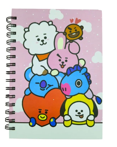 Libreta Cuaderno Pasta Dura Personajes BT21 A5