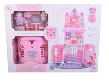 Familia De Conejo, Castillo Color Rosa