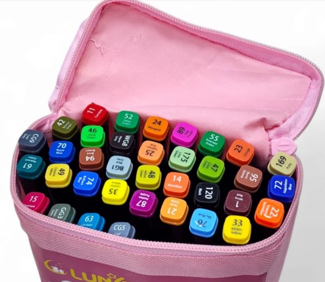 Estuche Disney con Base con 60 Plumones Marcadores Doble Punta