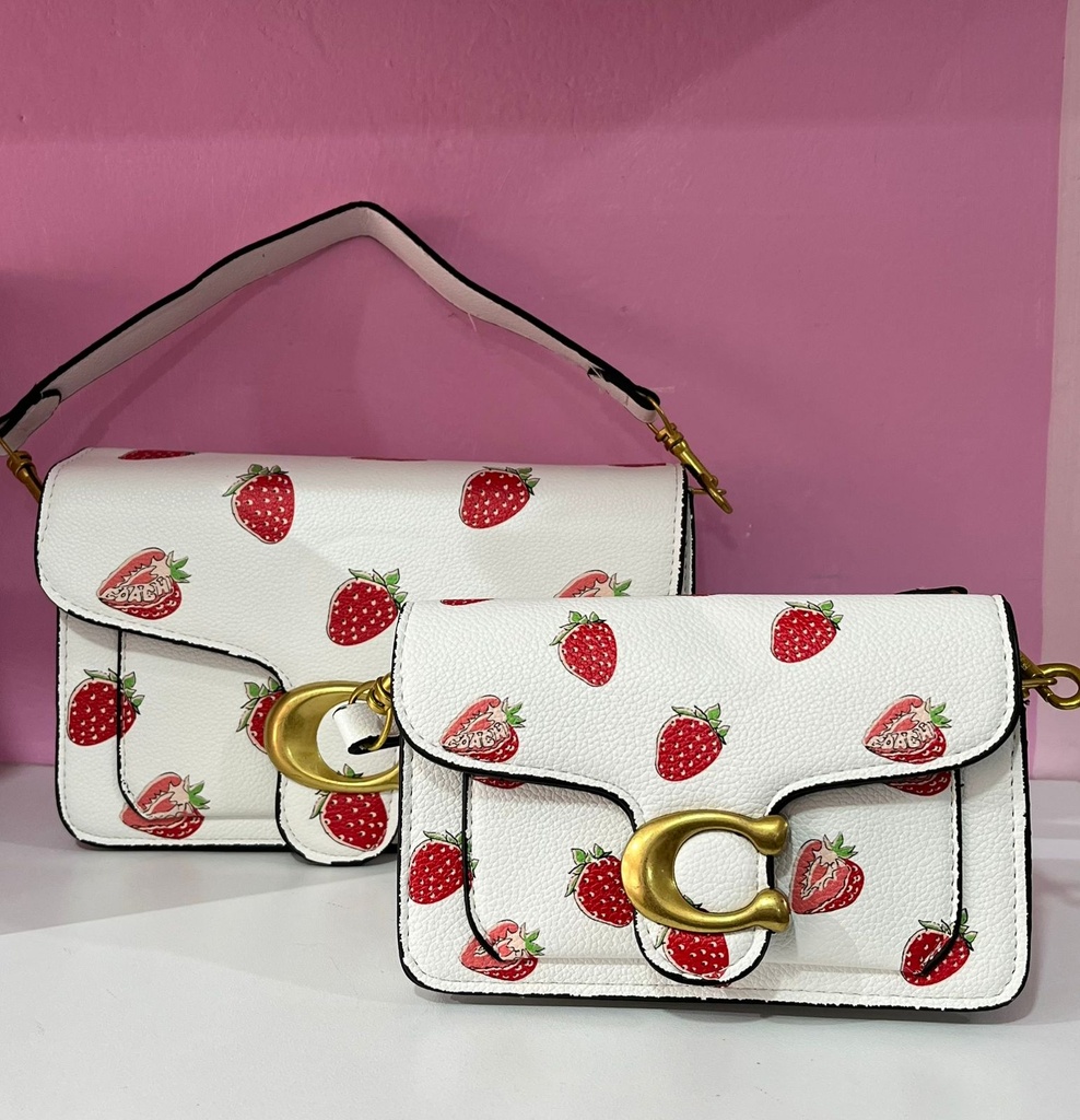 Bolso de hombro Coach con estampado de cerezas