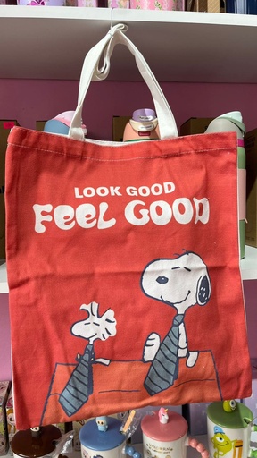 Bolsa Snoopy colores, manta, Tote, roja Feel Good.