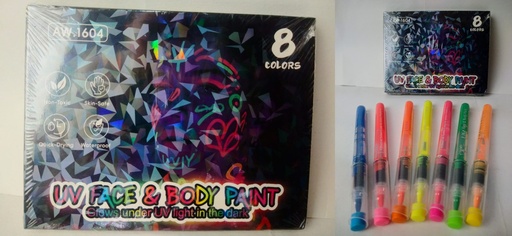 Juego De Marcadores De Pintura Facial De Neón Uv De 8 Colores 