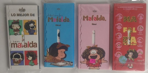 Cartera con post it cuadrados y separadores  de hojas diseño Mafalda
