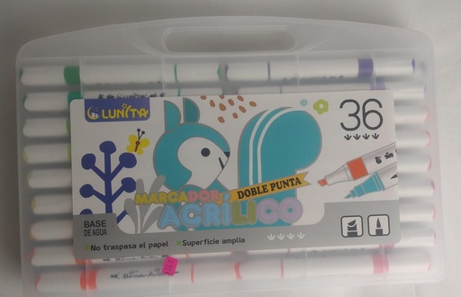 Marcadores Acrílicos Doble Punta 48 Colores Lunita Multicolor