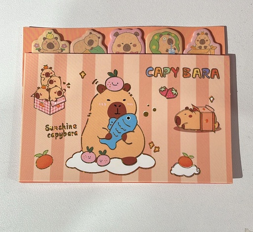 notas adhesivas temática de capibara. 