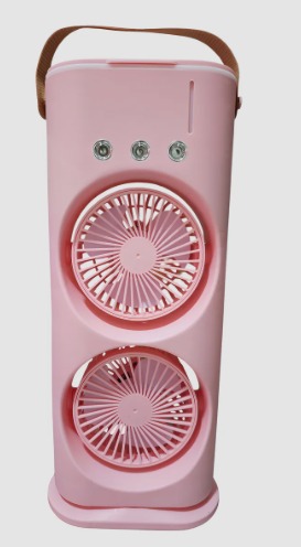 Ventilador Humidificador Doble Para Escritorio Con Luces  