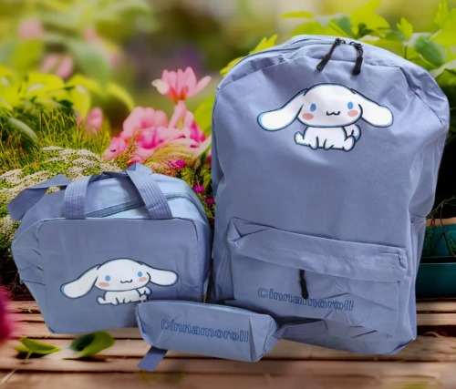 Mochila Escolar Sanrio Con Lapicera Y Lonchera Termica Para Niñas Primaria Juvenil