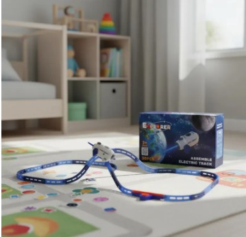 Pista Espacial De Carreras Transbordador Niños St Azul 