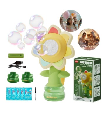 Máquina De Burbujas Waballo Sunflower Para Niños Con Luces