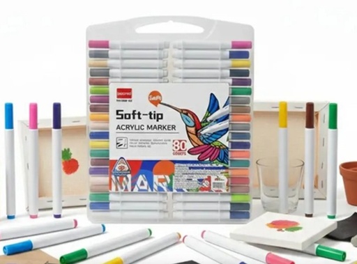 Marcador Acrílico 80 pza, marca NAUGTYHUE