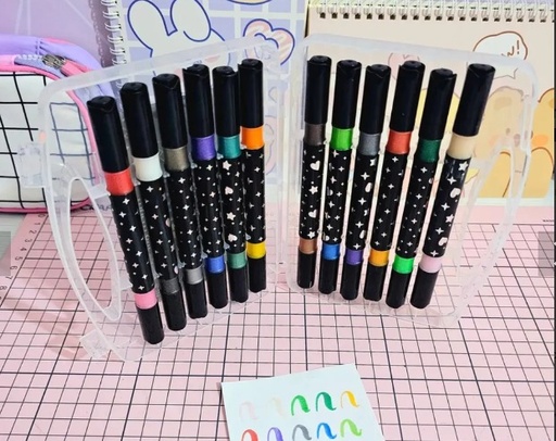 Marcadores Glitter Punta Pincel Lettering Brillantina 12Pza